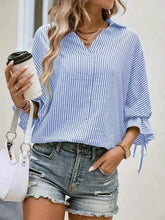Women's Vacation Casual Striped Batwing Sleeve Blouse